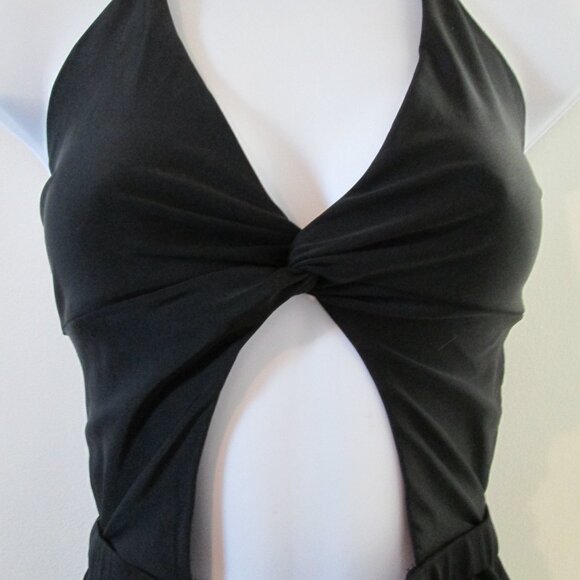 6 Shore Road High Waist Halter Cutout One Piece Black Swimsuit Size L - Picture 5 of 6
